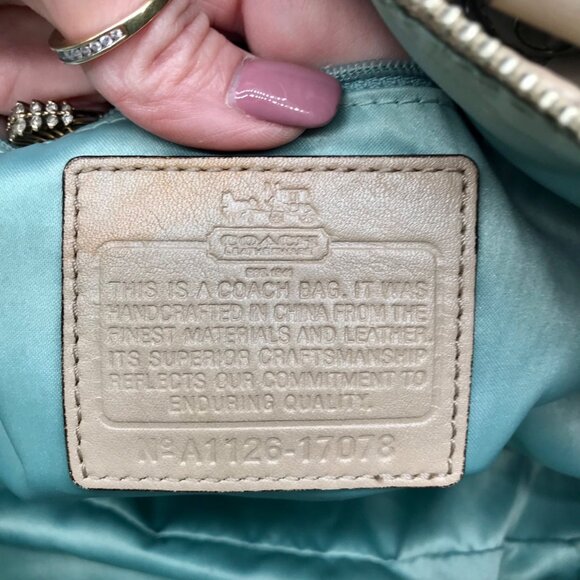 Coach Blue Canvas Madison Sophia OP Art Satchel Bag 17078 - Picture 11 of 11